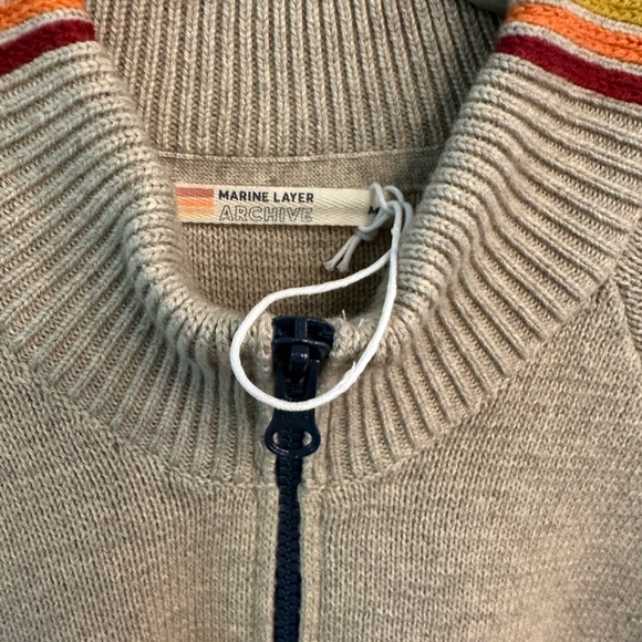 Men's Marine Layer Archive Krew Sweater Rainbow Stripe Medium - Picture 5 of 11